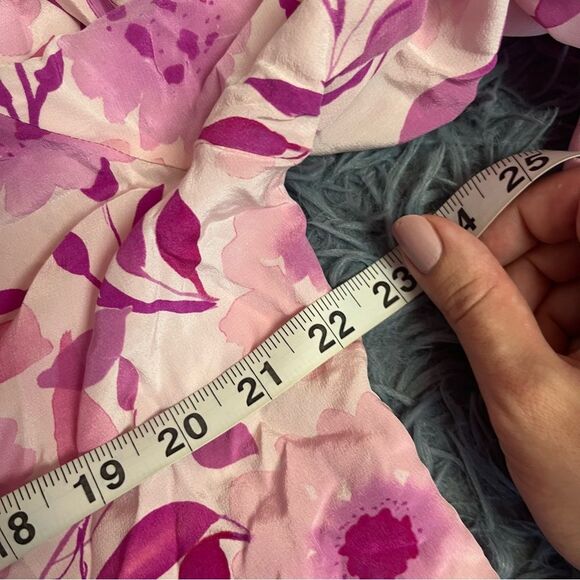 Lejaby Paris Floral Pink Silk Robe Size L - Picture 3 of 4